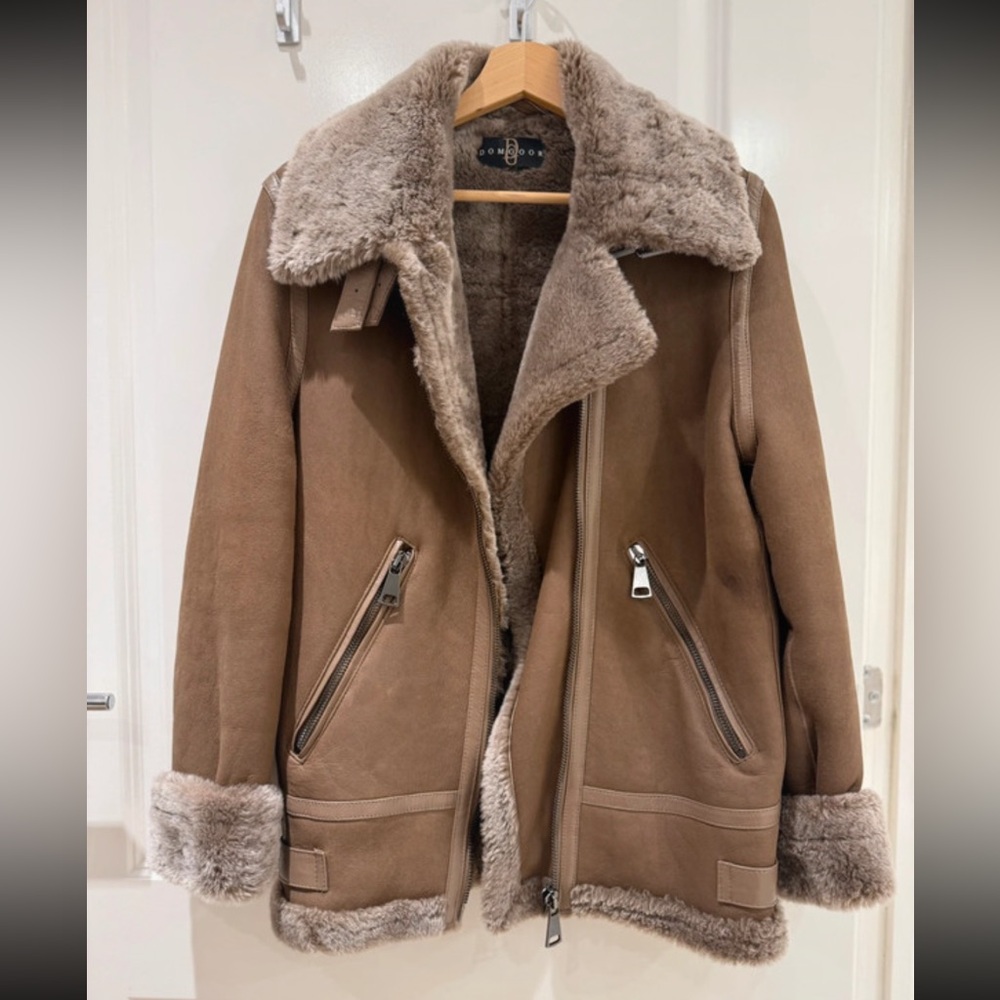 Luxurious Real Shearling Aviator Jacket - Picture 4 of 10